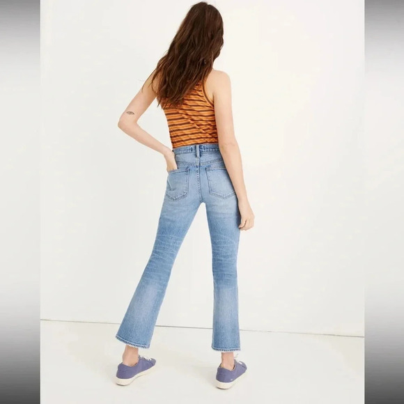 Madewell Cali Demi-Boot Jeans Comfort Stretch Edition Raw Hem Size 27 - Picture 3 of 16